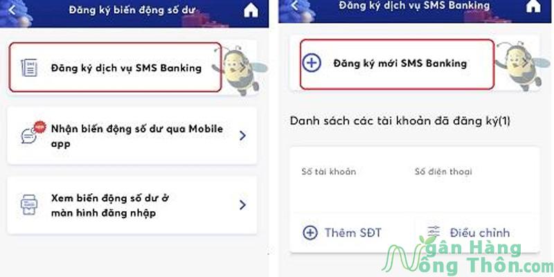 Đăng ký mới SMS Banking