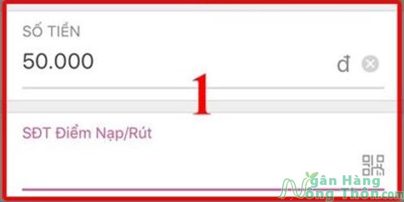 Nhập số tiền cần rút