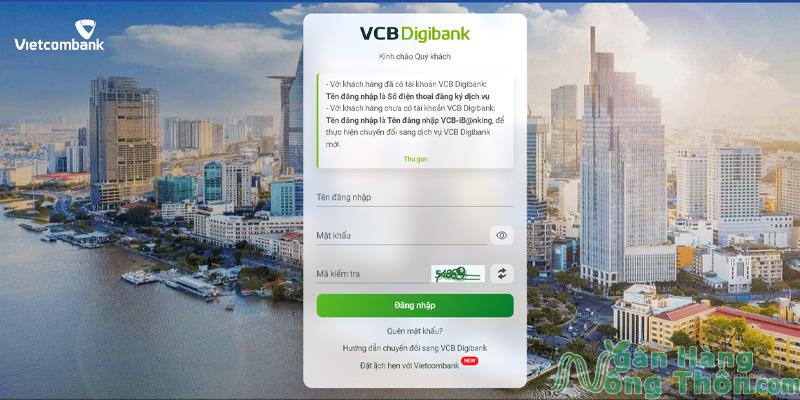 Cách đăng nhập Vietcombank trên web máy tính lần đầu 2024