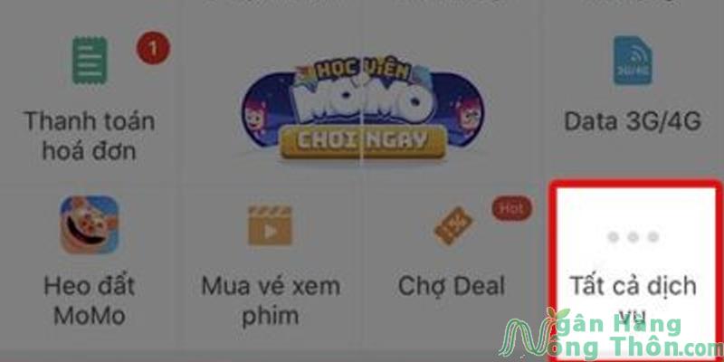 Truy cập app Momo