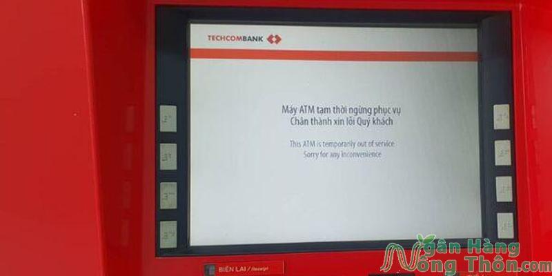 Máy ATM thông báo ngưng giao dịch