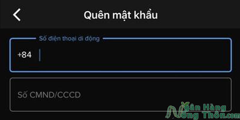 Nhập số điện thoại và CCCD