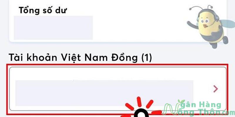 Chọn vào mục tài khoản