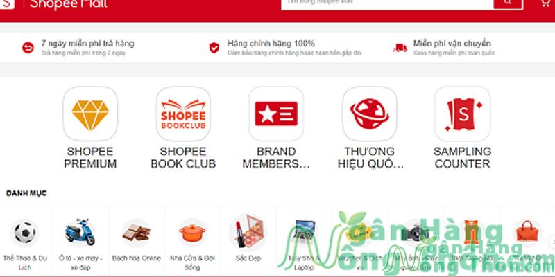 Các bước tìm Shopee Mall trên Shopee