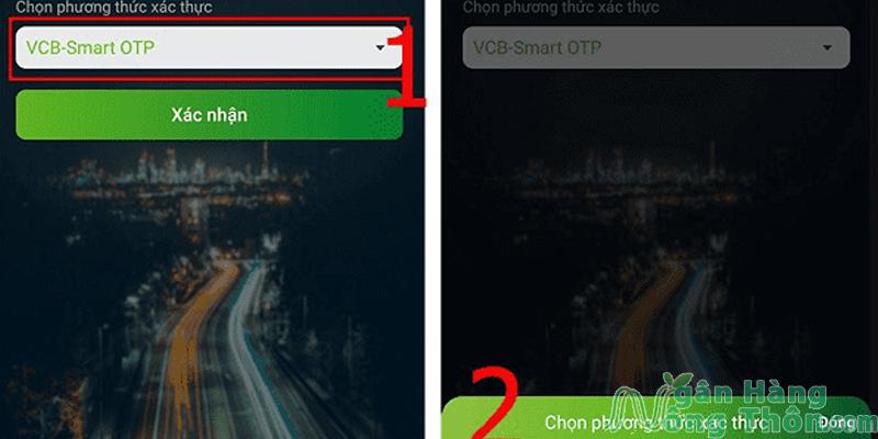Chọn phương thức xác thực > ấn Xác nhận