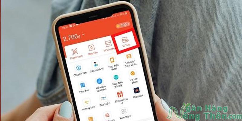 Cách liên kết Ví ShopeePay với MBBank nhanh chóng > Chọn Ví tiền