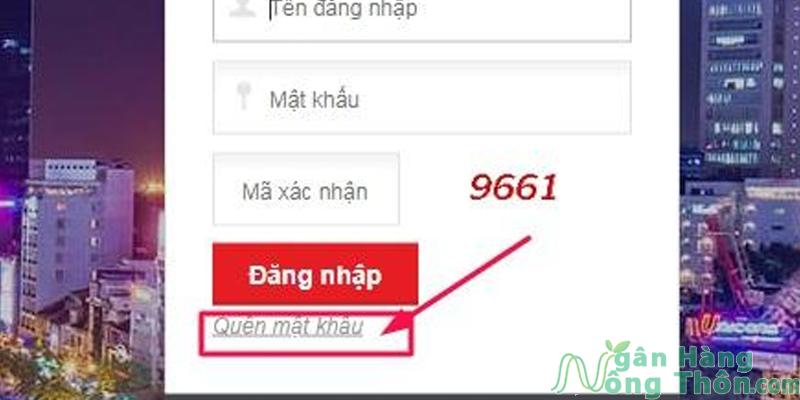 Nhấn chọn Quên mật khẩu