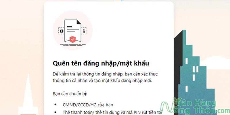 Chọn Bắt đầu và điền các thông tin lấy lại tên đăng nhập