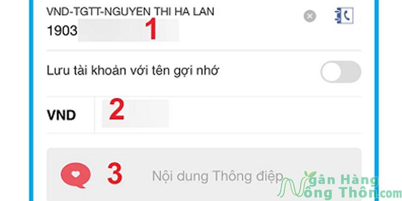 Nhập thông tin người nhận và nhấn Thực hiện