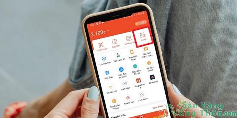 Cách liên kết ví ShopeePay với Techcombank > Chọn Ví tiền