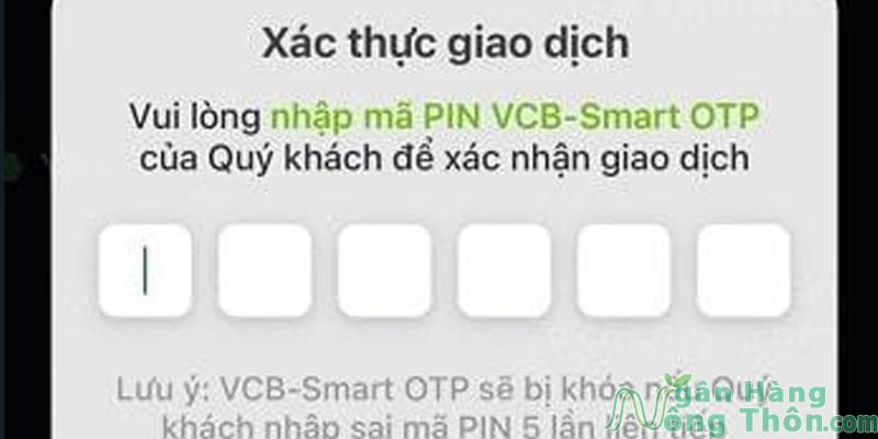 Thực hiện Xác thực giao dịch bằng mã PIN