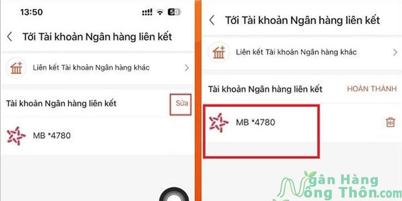 ShopeePay đã liên kết với tài khoản ngân hàng khác