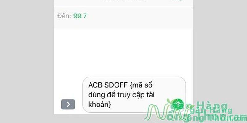 Hủy SMS Banking ACB qua tin nhắn