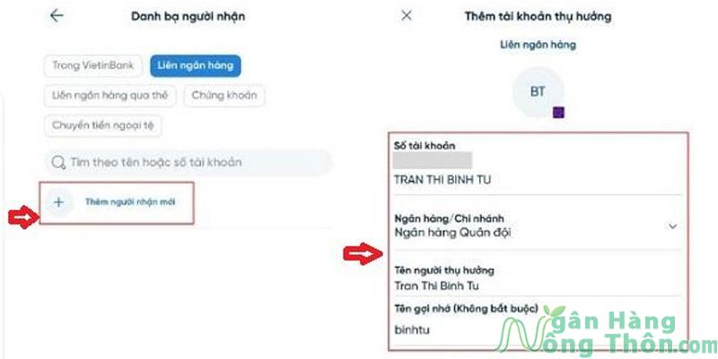 Cách lưu và xoá danh bạ người thụ hưởng Vietinbank trên điện thoại 2024