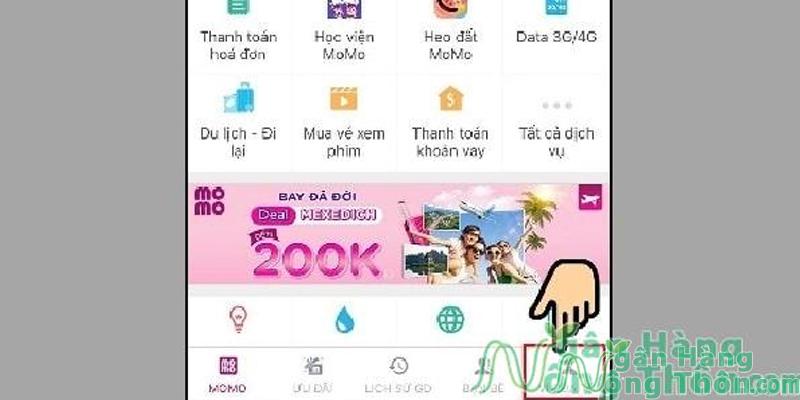 Chọn vào Ví của tôi ở góc phải phía dưới