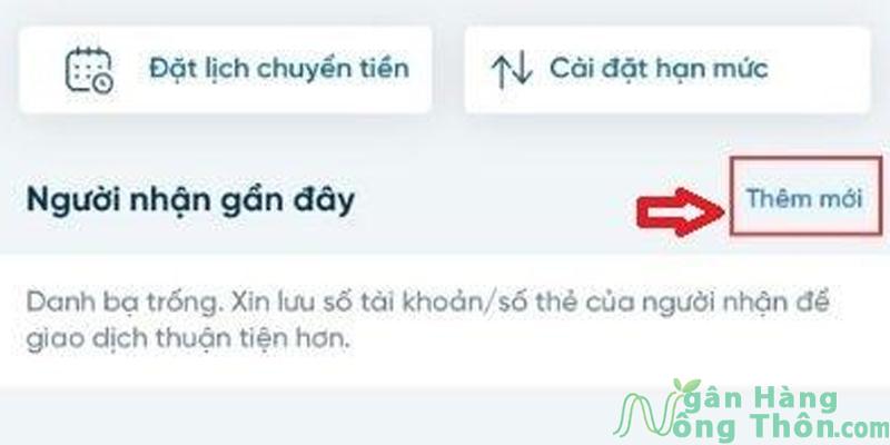Cách lưu danh sách người thụ hưởng Vietinbank > Nhấn Thêm mới