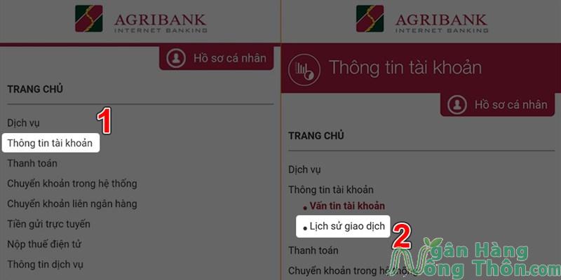 Chọn giao dịch cần lấy lại biên lai > Chọn In biên lai nếu cần