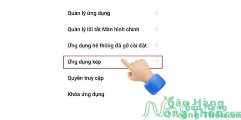 Chọn Ứng dụng > Chọn Ứng dụng kép