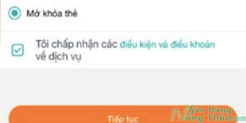 Chọn loại thẻ tín dụng mà bạn muốn kích hoạt > Nhấn Tiếp tục