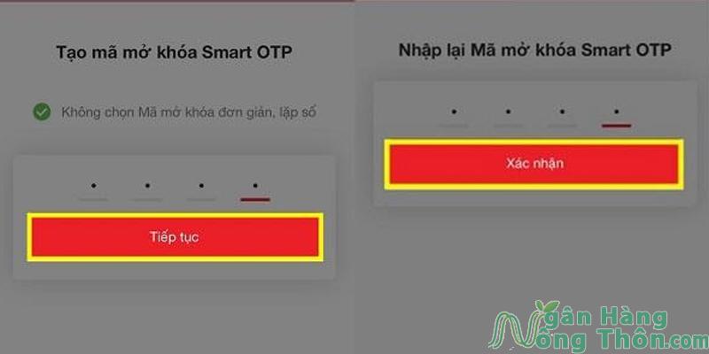 Thiết lập mật khẩu Smart OTP mới