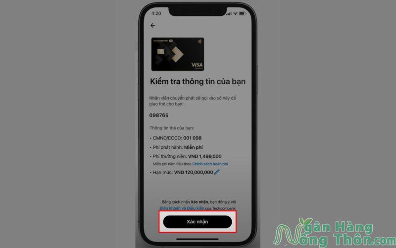 Cách mở thẻ tín dụng Techcombank qua Mobile Banking