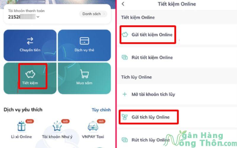 cách gửi tiết kiệm online bidv