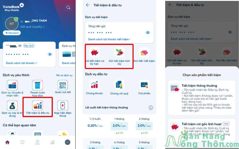 cách gửi tiết kiệm online vietinbank