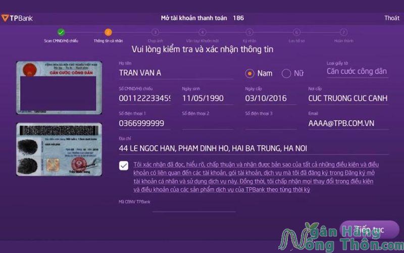 Cách định danh tài khoản TPBank tại LiveBank