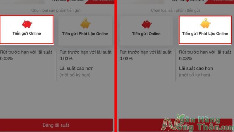 Gửi tiết kiệm online Techcombank qua App