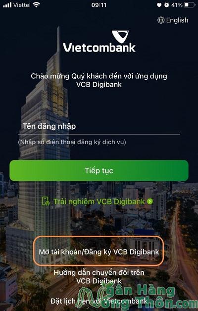 Mở tài khoản số đẹp VCB online tại nhà