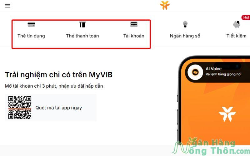 mở tài khoản vib online số đẹp qua app internet banking