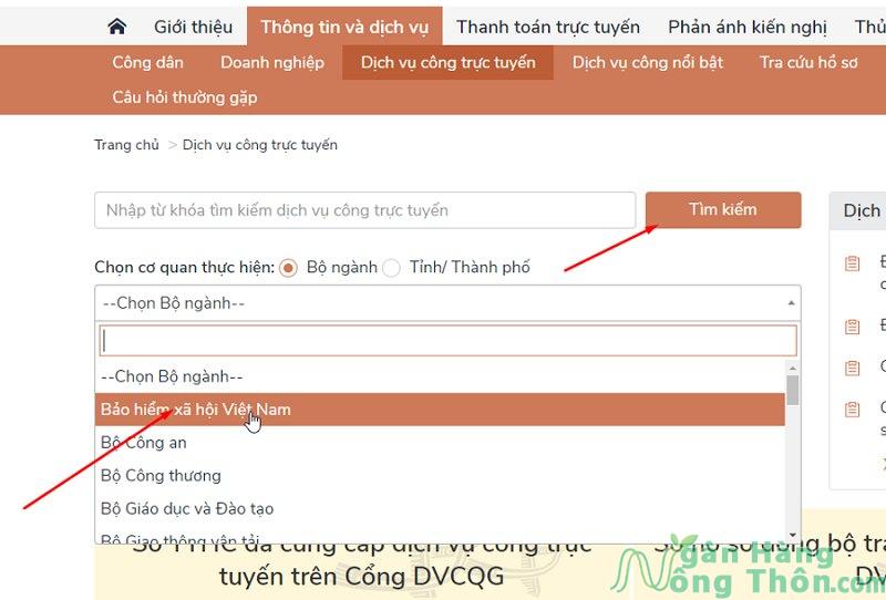 Thanh toán qua Dịch vụ công Quốc gia