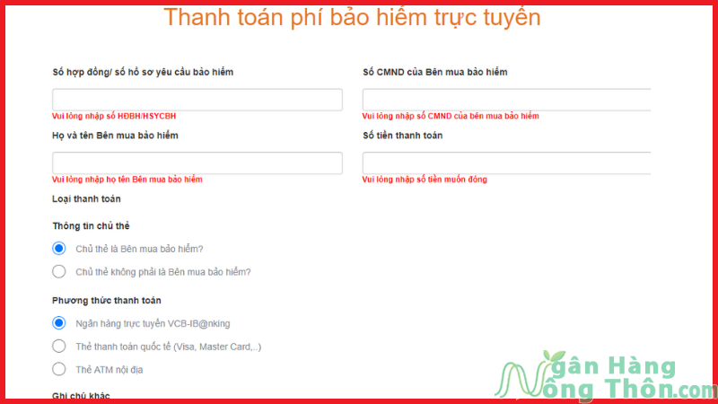 Thanh toán trực tuyến FWD qua website FWD