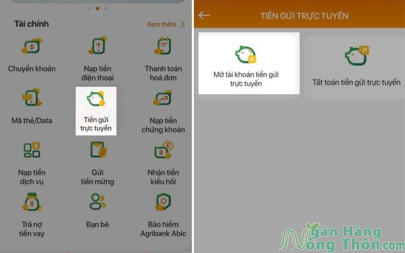 Cách gửi tiết kiệm online Agribank